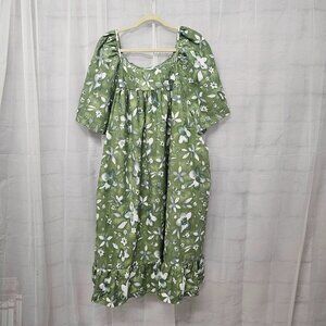 Haband Green White House Patio Dress Shift Casual Lounge 4X